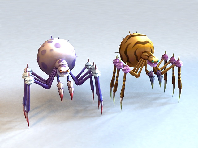 Monster Spider Rigged 3d rendering