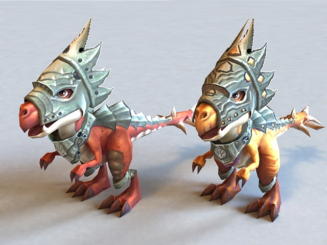 Dinosaurs with Armor 3d rendering