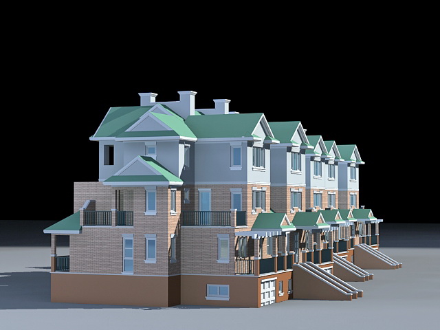 Modern Townhouse 3d rendering