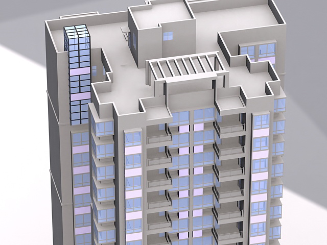 Apartment Blocks 3d rendering