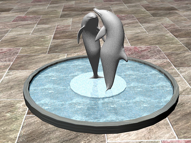 Dolphin Fountain 3d rendering