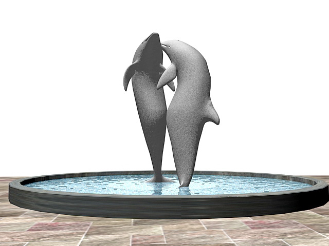 Dolphin Fountain 3d rendering