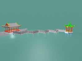 Chinese Overwater Pavilion 3d preview