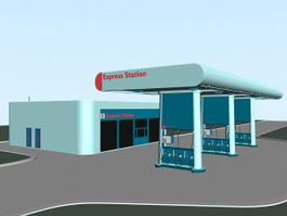 Express Gas Station 3d model preview