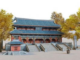 Ancient Chinese Temple 3d model preview