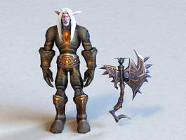 Dark Elf Male Warrior 3d model preview