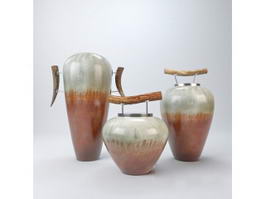 Deco Clay Jars Pottery 3d model preview