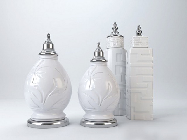 Decorative Ceramic Vases 3d rendering