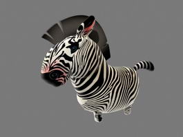 Cartoon Zebra Rigged 3d model preview