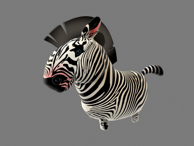 Cartoon Zebra Rigged 3d rendering