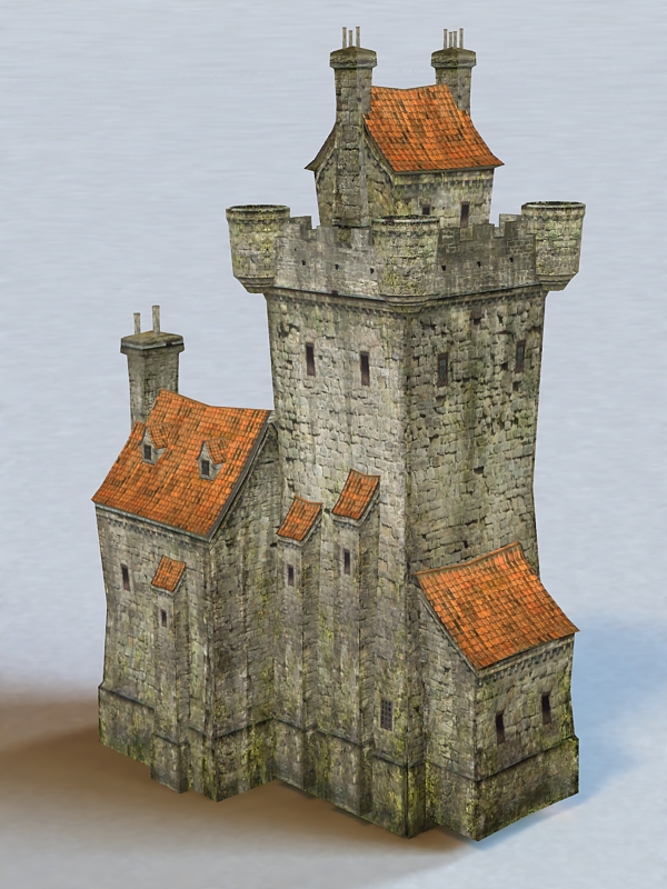 Village Castle 3d model 3ds Max files free download - modeling 38221 on