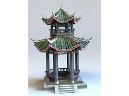 Ancient Chinese Pavilion 3d model preview