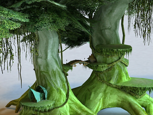 Elf Tree House 3d rendering