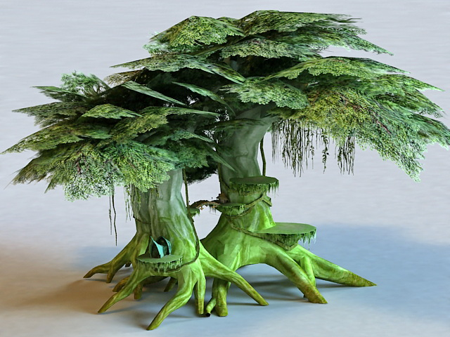 Elf Tree House 3d rendering