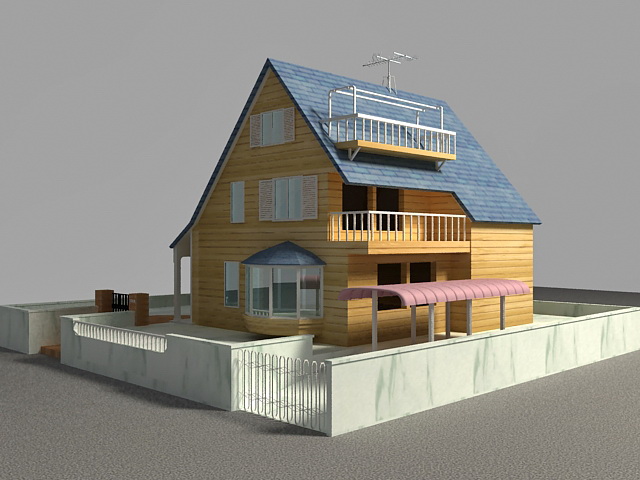 Suburban Contemporary House 3d rendering