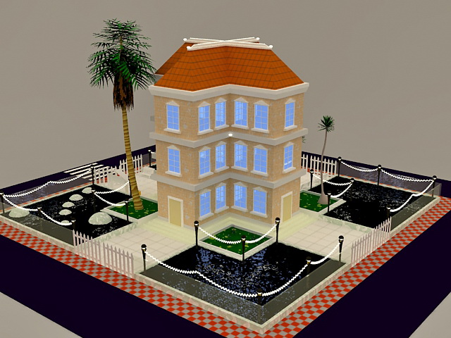 Cartoon Apartment 3d rendering