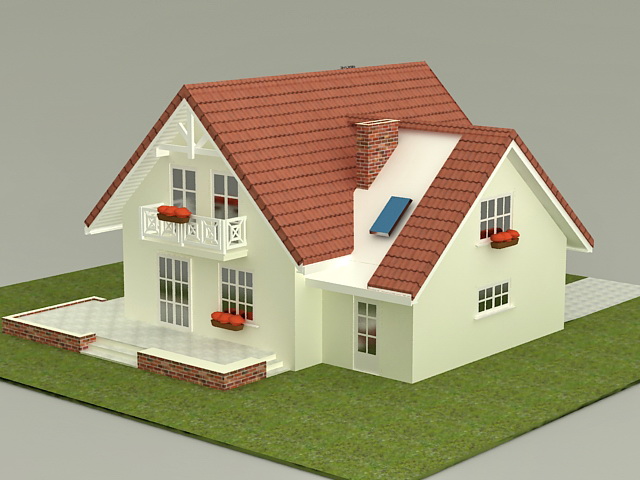 Small House  Plan  3d model 3ds Max files free  download  