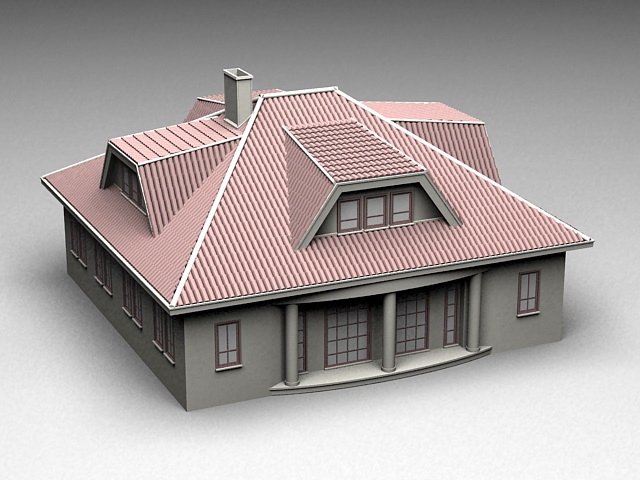 Historical Mansion House 3d rendering