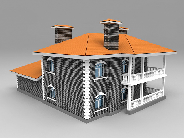 House with Garage Attached 3d rendering