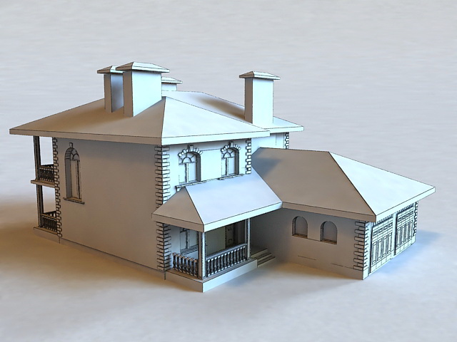 House with Garage Attached 3d rendering