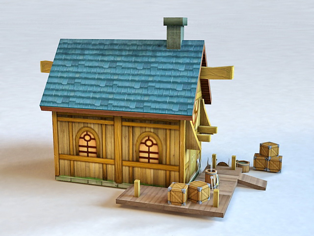 Medieval Blacksmith Shop 3d rendering