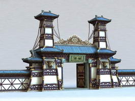 Gate of Chinese Temple 3d preview