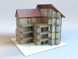 Modern Apartment Building 3d model preview