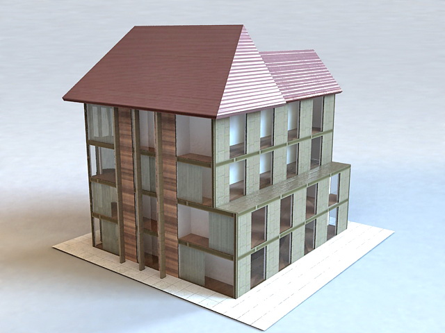 Modern Apartment Building 3d rendering