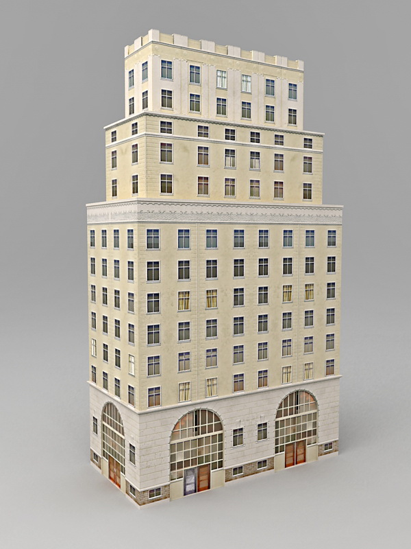 Old Office Architecture Exterior 3d rendering
