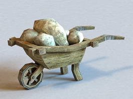 Old Cart with Stones 3d preview