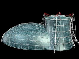 Transparent Glass House 3d model preview