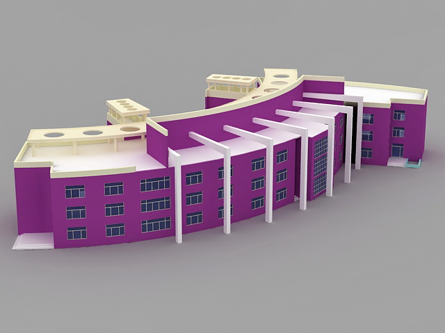 Public Library Building 3d rendering