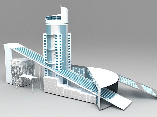 Business Center Buildings 3d rendering