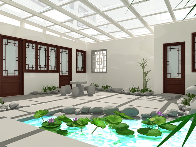 Small Roof Garden Ideas 3d rendering