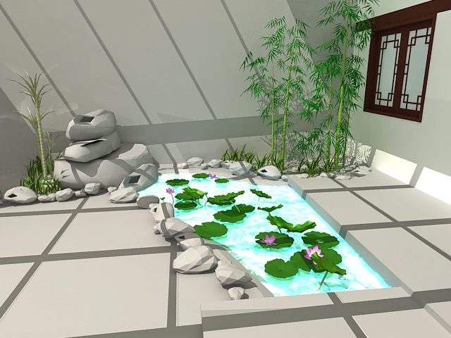 Small Roof Garden Ideas 3d rendering