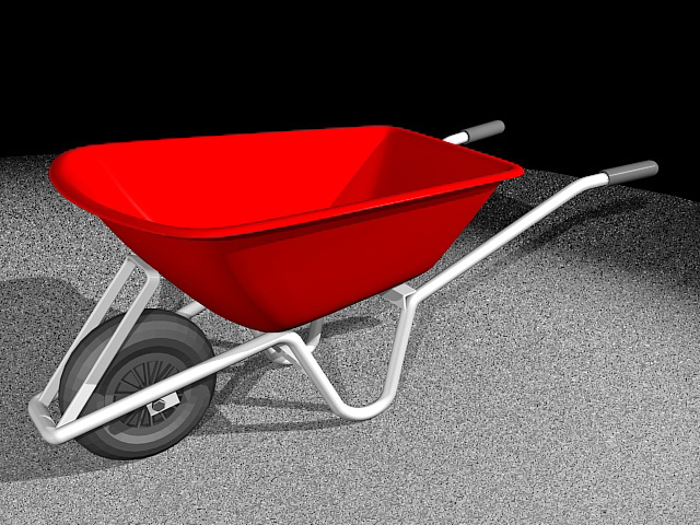 Red Wheelbarrow 3d rendering