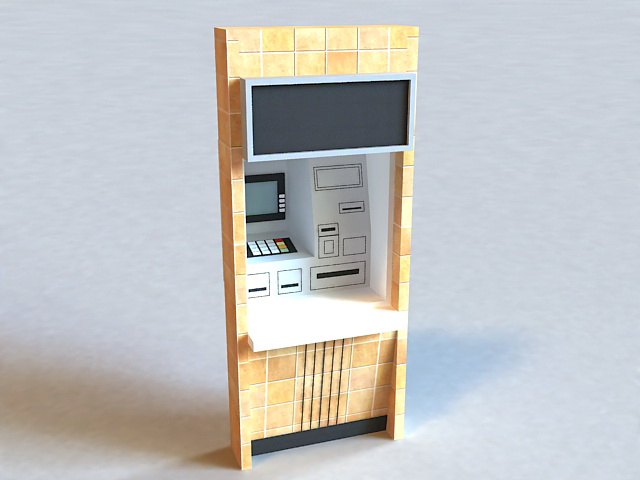 Bank ATM Machine 3d rendering