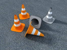 Orange Traffic Cones 3d model preview
