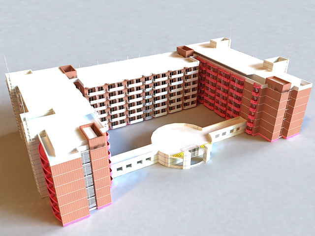 Modern Primary School Buildings 3d rendering