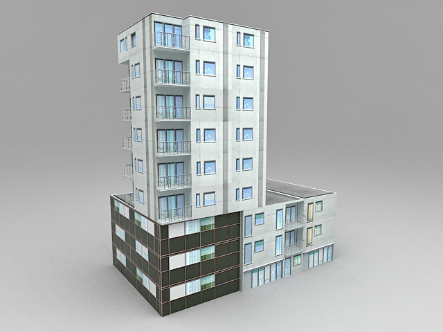 Residential Commercial Building Design 3d rendering
