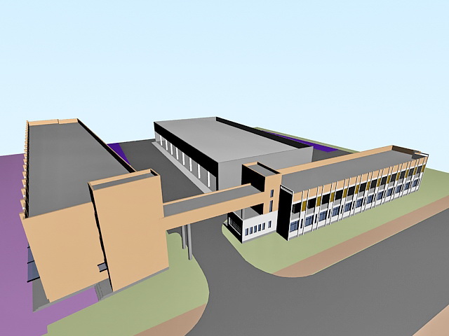 Wholesale Market Buildings 3d rendering