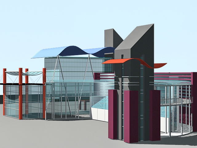 Glass House Design 3d rendering