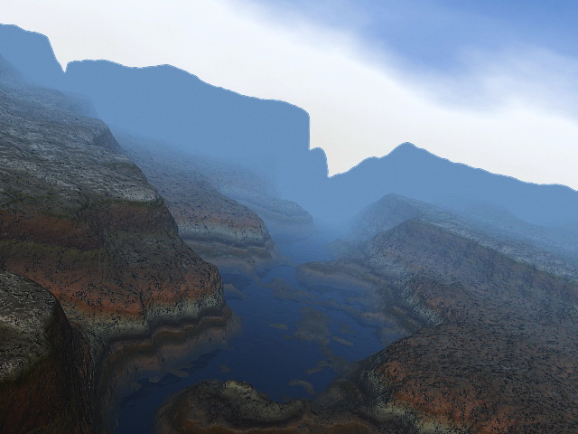 Grand Canyon with River 3d rendering