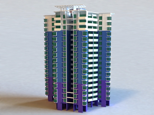 Condominium Complex 3d rendering