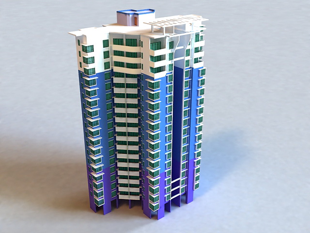 Condominium Complex 3d rendering
