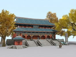 Chinese Buddhist Temple 3d model preview