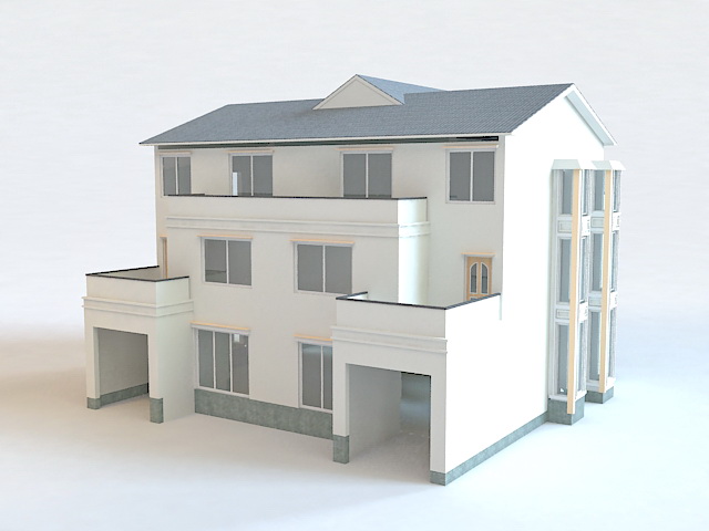 Modern Terrace House 3d rendering