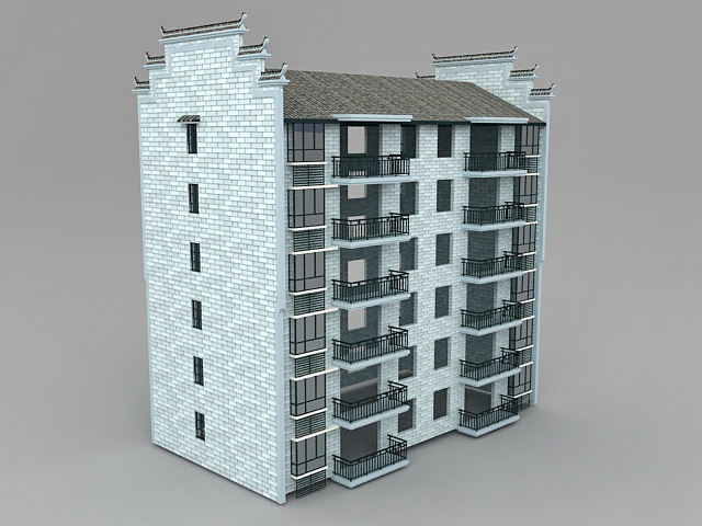 China Apartment Building 3d rendering