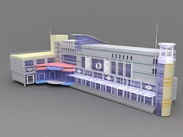 Small Hotel Exterior Design 3d model preview