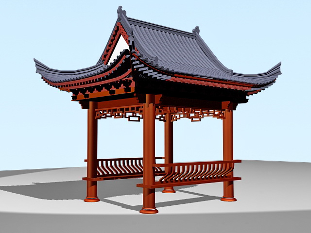 Chinese Garden Pavilion 3d rendering
